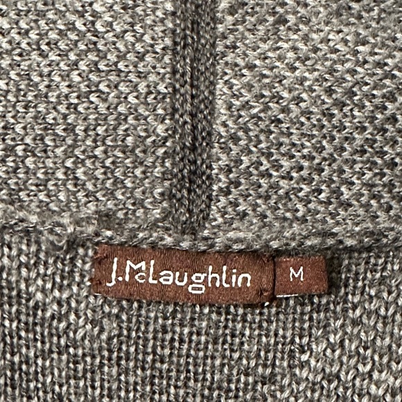 J. McLAUGHLIN Hallie MD Gray Zebra Animal Print WOOL Blend Duster Pocket NICE - Picture 5 of 13